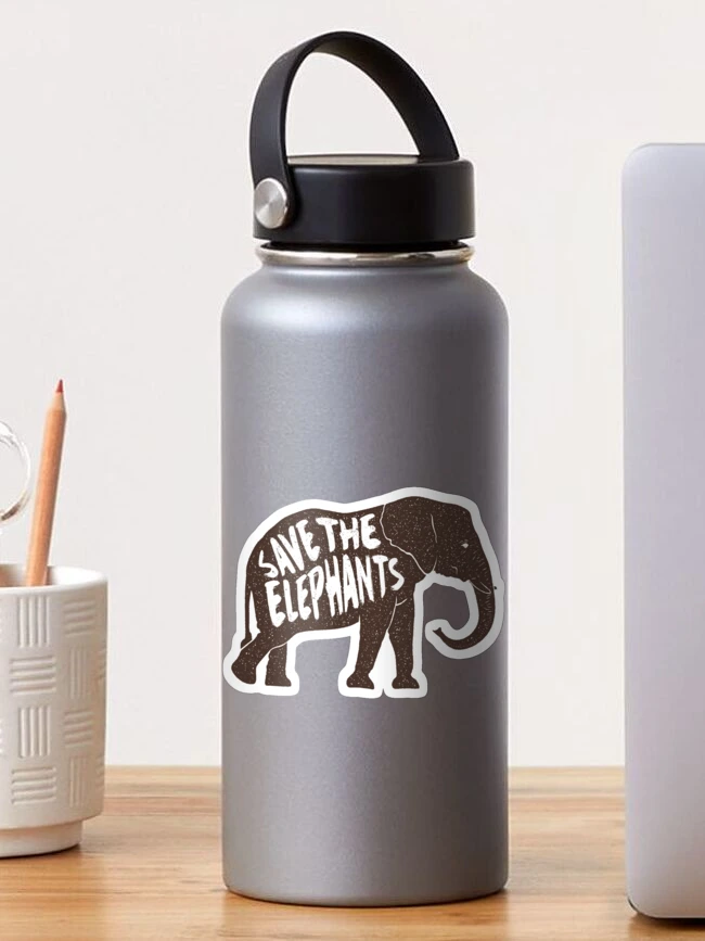 Thumbnail 1 of 3, Sticker, Save The Elephants V2 designed and sold by FayArts.