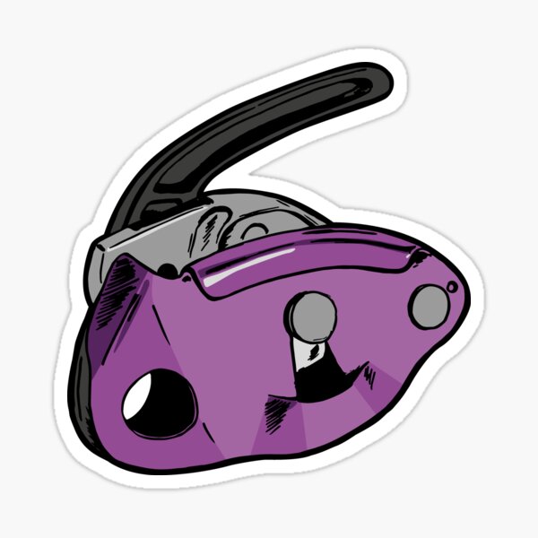 Aperçu de l'œuvre Grigri 2 Petzl violet escalade bloc assurage Art créée et vendue par Greyclothing.