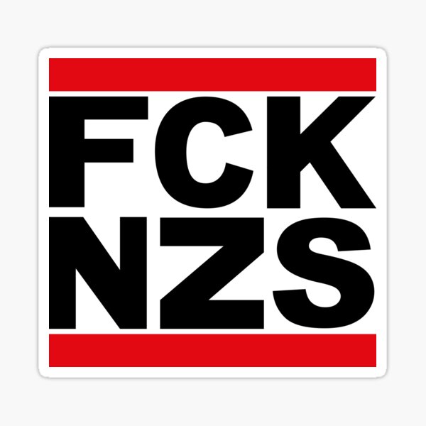 Aperçu de l'œuvre fck nzs, fuck nazis - création de logo anti-racisme créée et vendue par vintagegraphic.