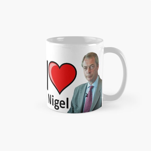 Item preview, Taza fantástica con la frase "Amo a Nigel Farage" designed and sold by partybitz.