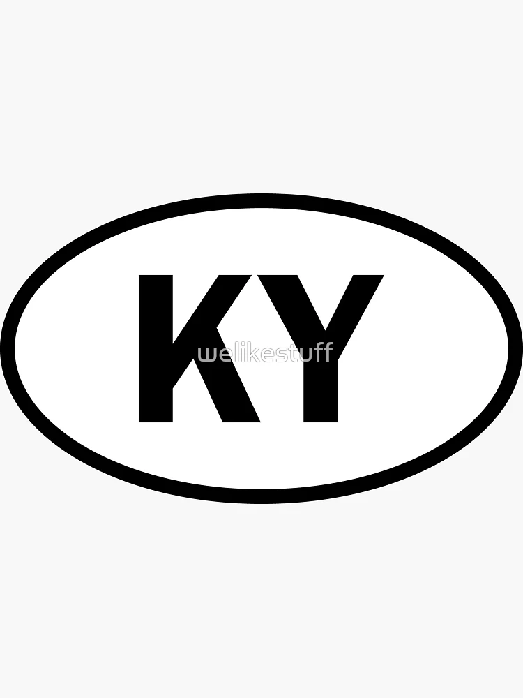 Aperçu 3 sur 3. Sticker avec l'œuvre Kentucky - KY - autocollant ovale et plus créée et vendue par welikestuff.