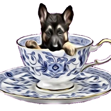 Artwork thumbnail, German Shepard In A Cup by WillowsWardrobe