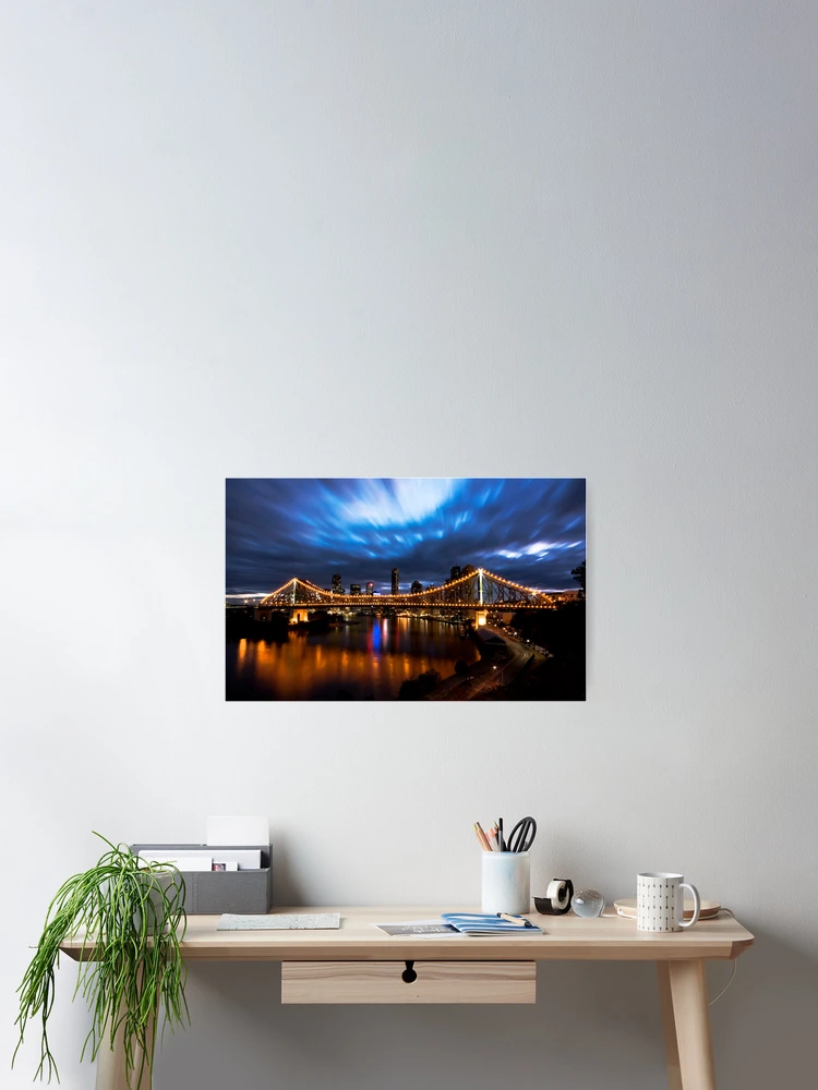 Thumbnail 2 of 3, Poster, The Story Bridge - Evening designed and sold by Daniel Peut.