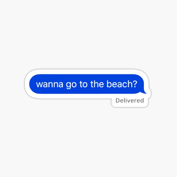 Aperçu de l'œuvre Autocollant « tu veux aller à la plage ? » créée et vendue par Katie’s Stickers.