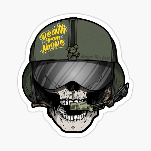 Aperçu de l'œuvre Death From Above - Pilote d'hélicoptère Grim Reaper - Conception de l'aviation américaine - US ARMY créée et vendue par Fragoutdesign.
