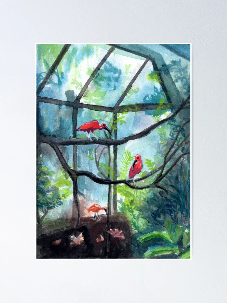 Imagen 1 de 3, Póster con la obra Aves tropicales, diseñada y vendida por Amanda Meszaros Art.
