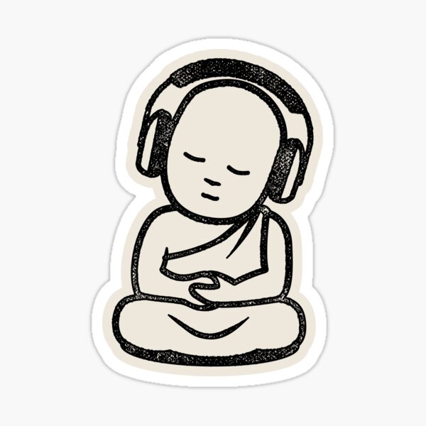 Aperçu de l'œuvre Casque Buddha - Moine bouddhiste DJ créée et vendue par propellerhead.