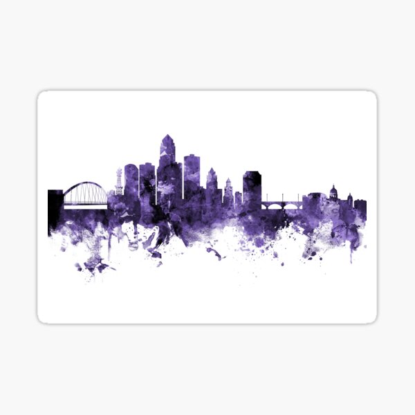 Aperçu de l'œuvre Des Moines Iowa Skyline créée et vendue par ArtPrints.