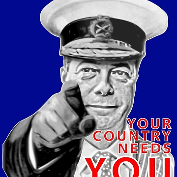 Imagen de la obra Nigel Farage Brexit Leave EU - Red Text de beaglefruit
