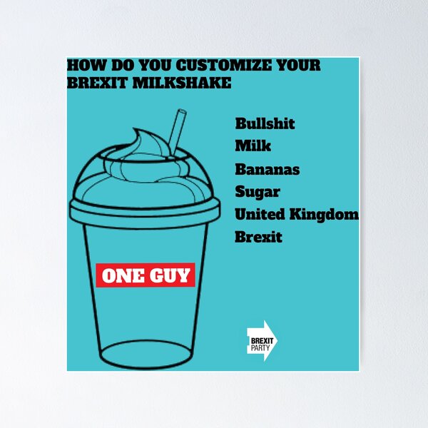 Item preview, Batido De Leche Brexit Nigel Farage - Nigel Farage Milkshake - Nigel Farage Banana - Paul Crowther Milk Shake Terrorist designed and sold by happygiftideas.