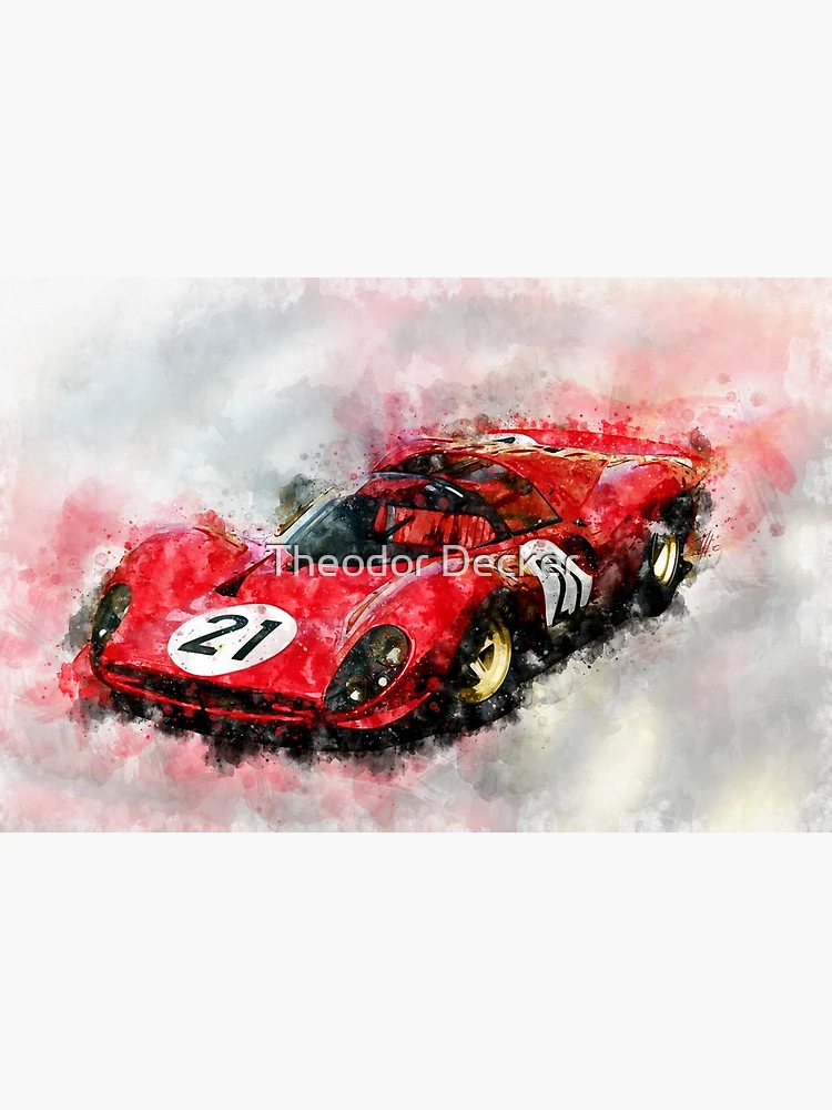 Thumbnail 7 von 7, Gerahmter Kunstdruck, Ferrari 330 P4 designt und verkauft von Theodor Decker.