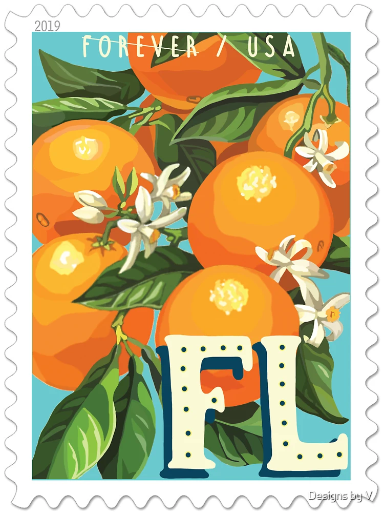 Aperçu 3 sur 3. Sticker avec l'œuvre Timbre-poste central de la Floride créée et vendue par Designs by V.