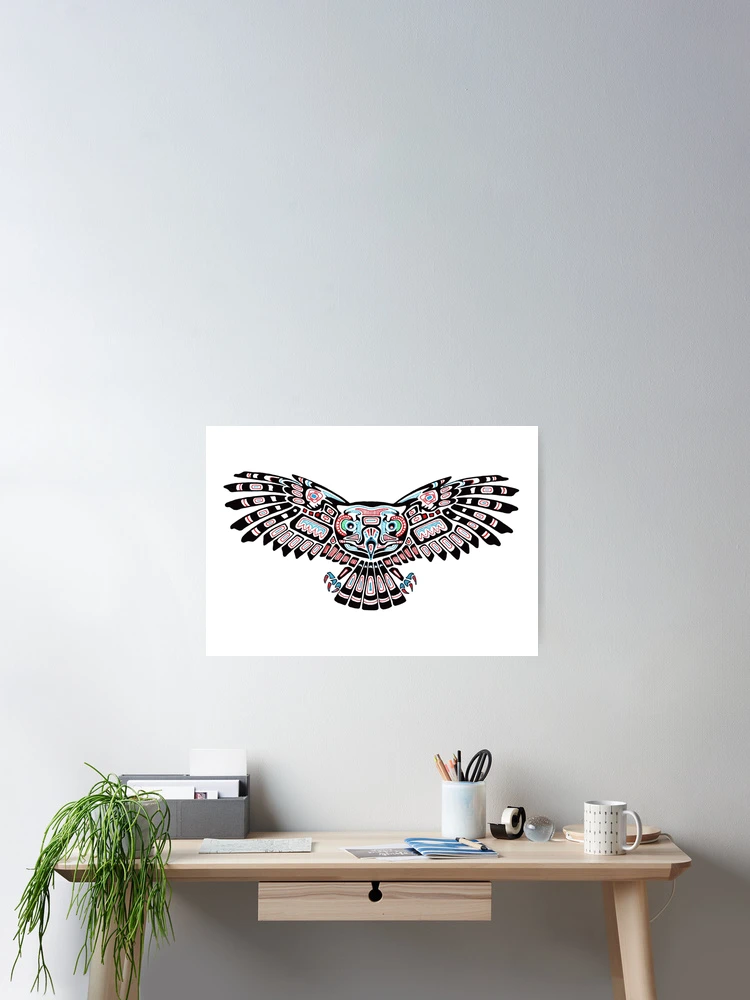 Thumbnail 2 of 3, Poster, Mystic Owl in Native American Style art designed and sold by Cleave.