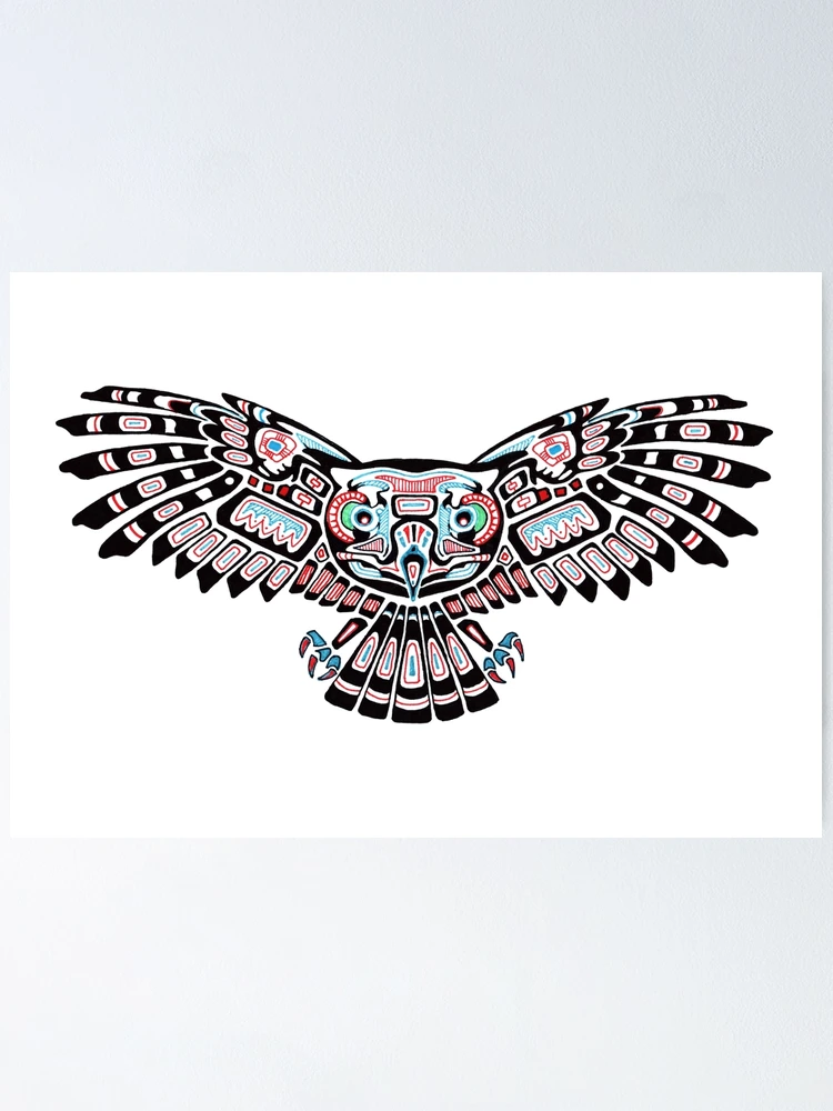 Thumbnail 1 of 3, Poster, Mystic Owl in Native American Style art designed and sold by Cleave.