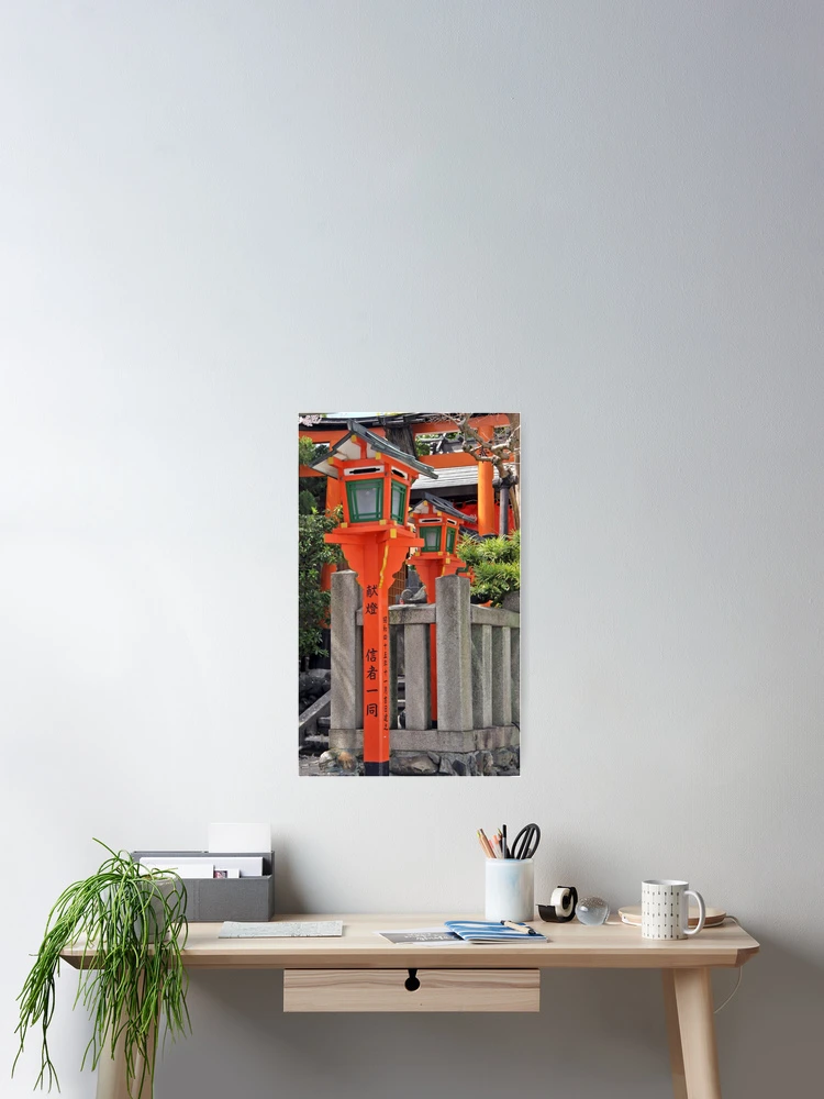 Thumbnail 2 of 3, Poster, Orange Lanterns And Stone Fence designed and sold by phil decocco.