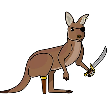 Artwork thumbnail, Pirate Kangaroo by WaveAction