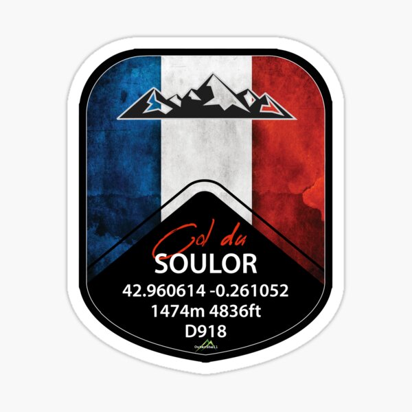 Aperçu de l'œuvre T-Shirt & Autocollant Moto Cycle Col du Soulor - Route des Cols Pyrénées créée et vendue par OuterShellUK.