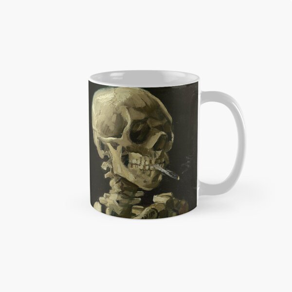 Artikelvorschau, Memento Mori - Schädel eines Skeletts mit brennender Zigarette von Vincent Van Gogh entworfen und verkauft von NewNomads.