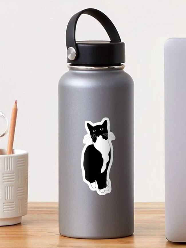 Thumbnail 1 of 3, Sticker, Tuxedo Cat designed and sold by Young Feminist.