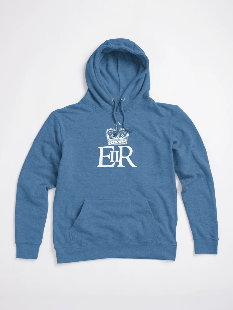 Imagen 1 de 6, Sudadera ligera con capucha con la obra La cifra real de la reina Isabel II, diseñada y vendida por WOOFANG.