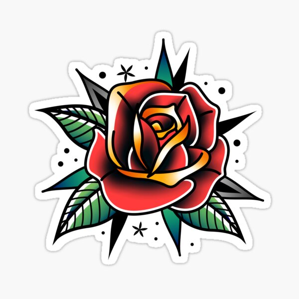 Aperçu de l'œuvre tatouage traditionnel old school rose créée et vendue par Adamova.
