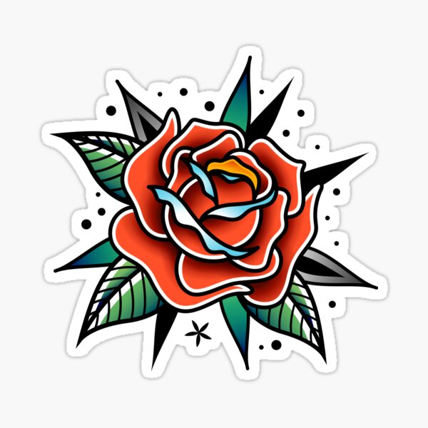Aperçu de l'œuvre tatouage traditionnel old school rose créée et vendue par Adamova.