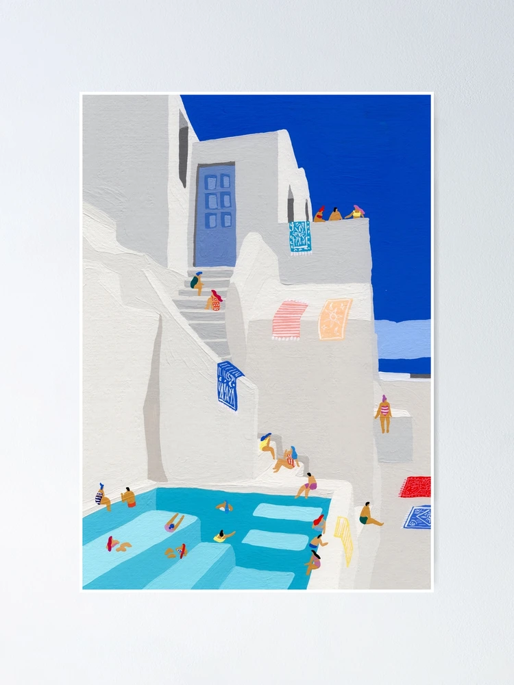 Thumbnail 1 of 3, Poster, Santorini Sun designed and sold by HeloBirdie.