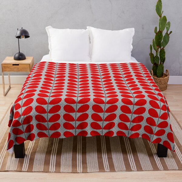Item preview, Mid-Century Danish Leaves, Deep Red and Gray designed and sold by Marymarice.