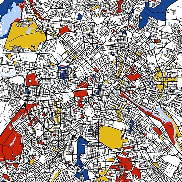 Artwork thumbnail, Berlin mondrian map by mondrianmaps