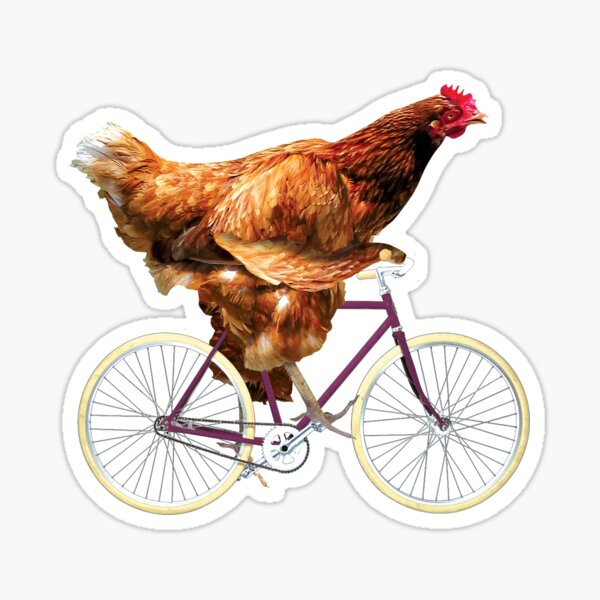Aperçu de l'œuvre Poulet excentrique à vélo créée et vendue par RamiBeans.