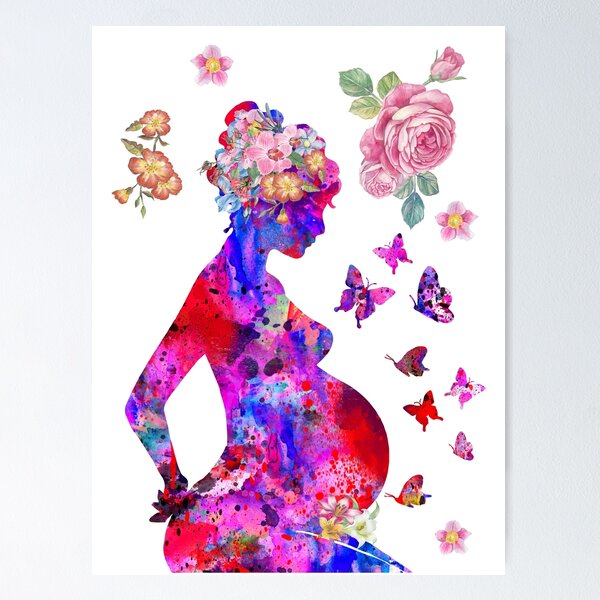 Aperçu de l'œuvre Grossesse, femme enceinte créée et vendue par Rosaliartbook.