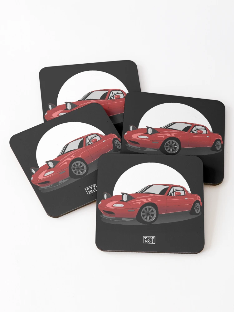 Thumbnail 1 of 5, Coasters (Set of 4), Mazda Miata MX-5 / RED designed and sold by Cero81.