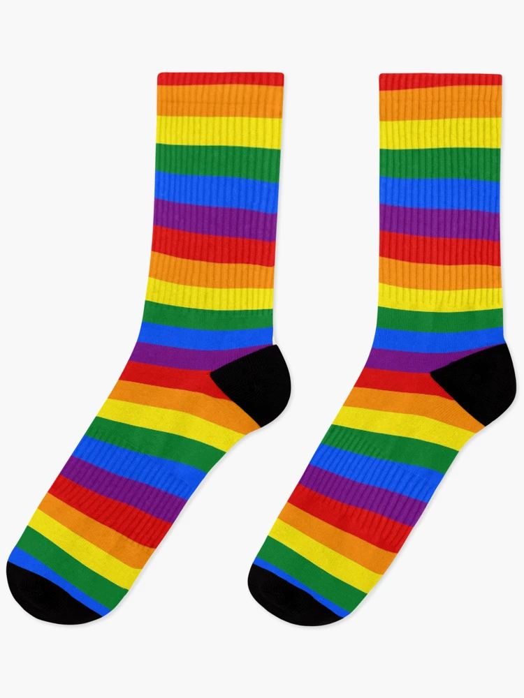 Imagen 1 de 5, Calcetines con la obra Bandera del orgullo del arco iris, diseñada y vendida por flashman.