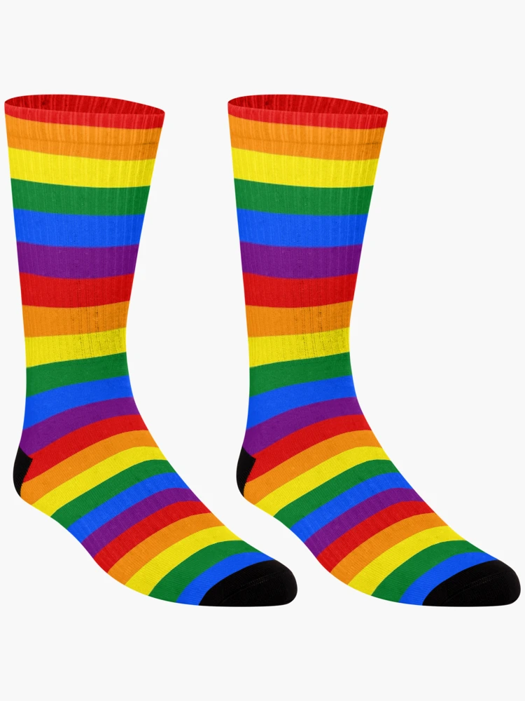 Imagen 3 de 5, Calcetines con la obra Bandera del orgullo del arco iris, diseñada y vendida por flashman.
