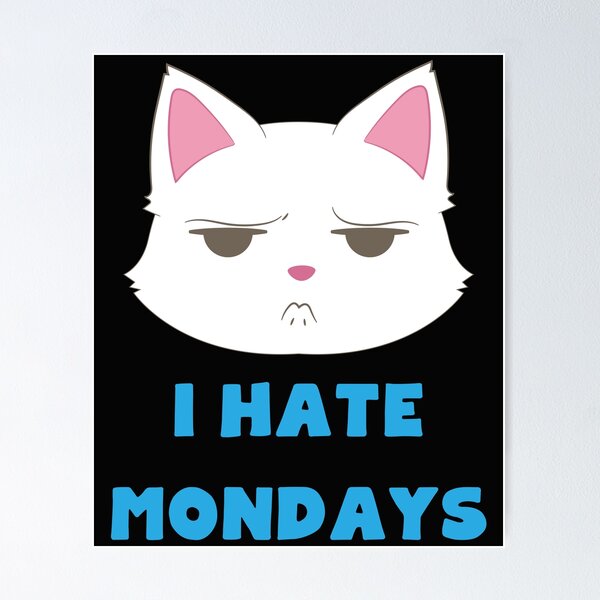 Artikelvorschau, I hate Mondays - Grumpy Cat hasst Montage Spruch entworfen und verkauft von palaodesigns.