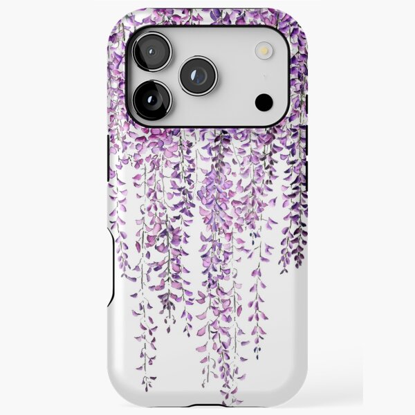 Aperçu de l'œuvre glycine violette peinte à la main en fleur créée et vendue par SelenePaintings .