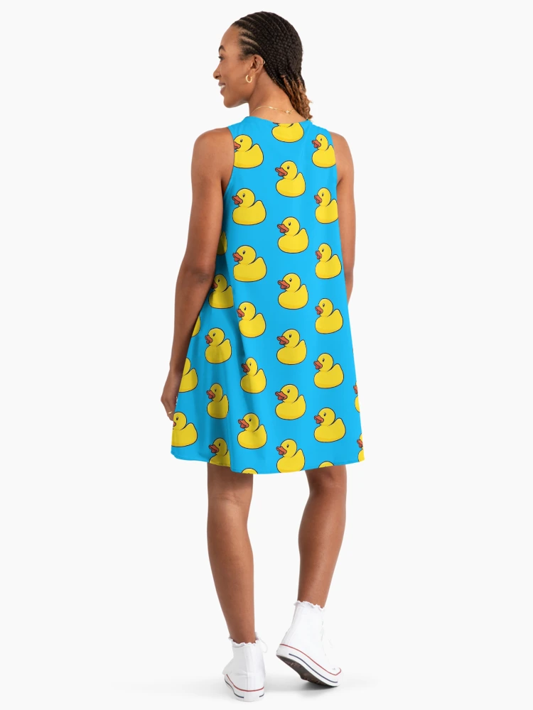 Imagen 4 de 5, Vestido acampanado con la obra Pato de goma, diseñada y vendida por threeblackdots.