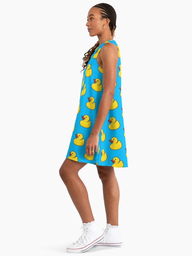 Imagen 3 de 5, Vestido acampanado con la obra Pato de goma, diseñada y vendida por threeblackdots.