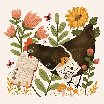 Artwork thumbnail, Chicken Reading a Book by ohjessmarie