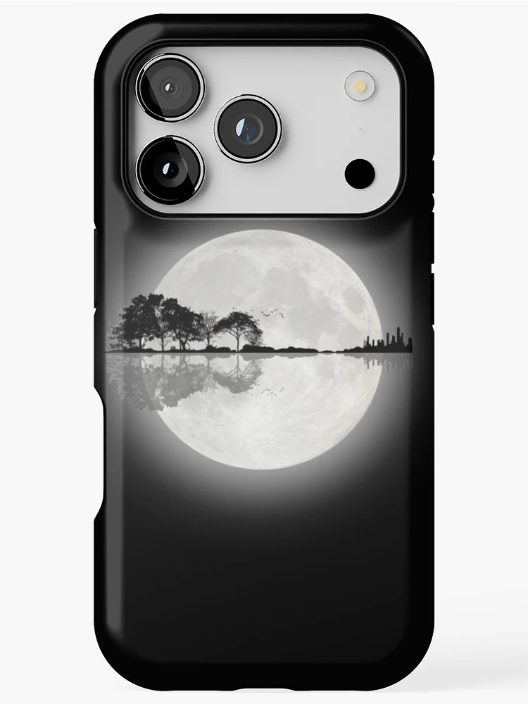 Thumbnail 1 of 4, iPhone Case, Moonlight Nature Guitar designed and sold by maryedenoa.