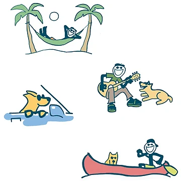 Vorschaubild zum Design Strichmännchen- und Hunde-Stickerpaket von e-steinman15