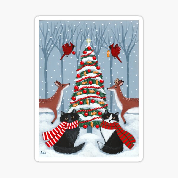 Artikelvorschau, Der Waldkatzen-Weihnachtsbaum entworfen und verkauft von KilkennyCat Art.