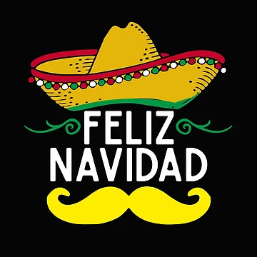Imagen de la obra Feliz Navidad Temática Mexicana Navidad Divertido Sombrero y Bigote de alenaz