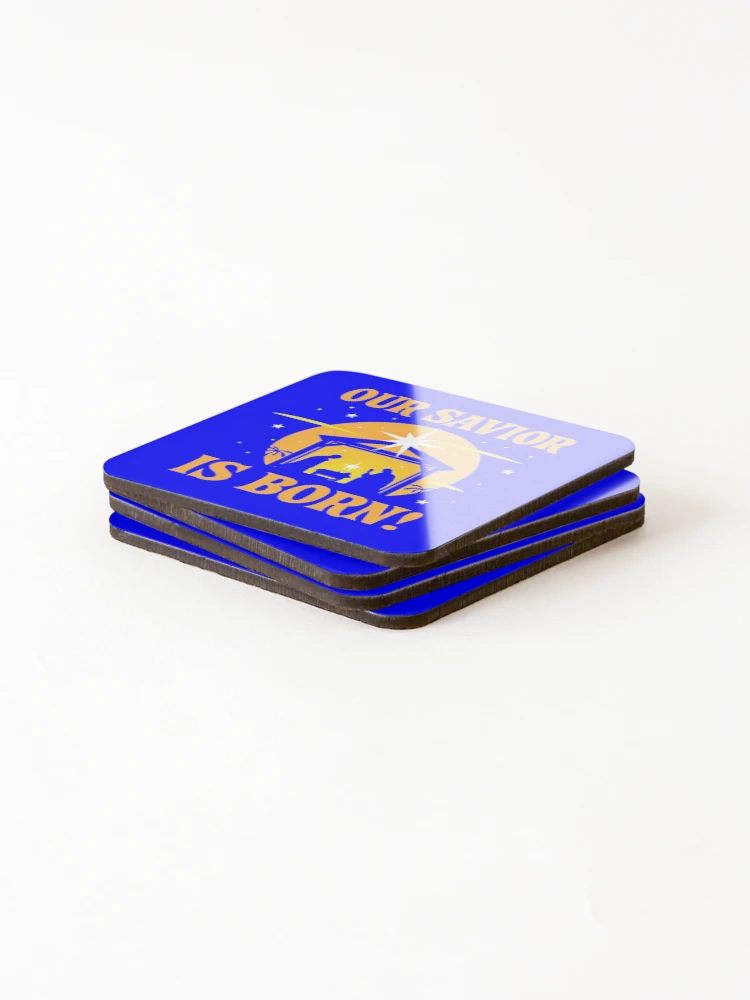 Thumbnail 4 of 5, Coasters (Set of 4), Our Savior is Born Christmas Christian designed and sold by Hananiah Merch.