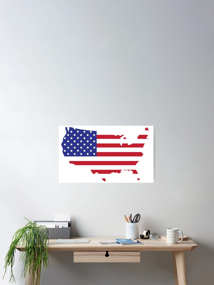Thumbnail 2 of 3, Poster, America Outline designed and sold by CM-PD.