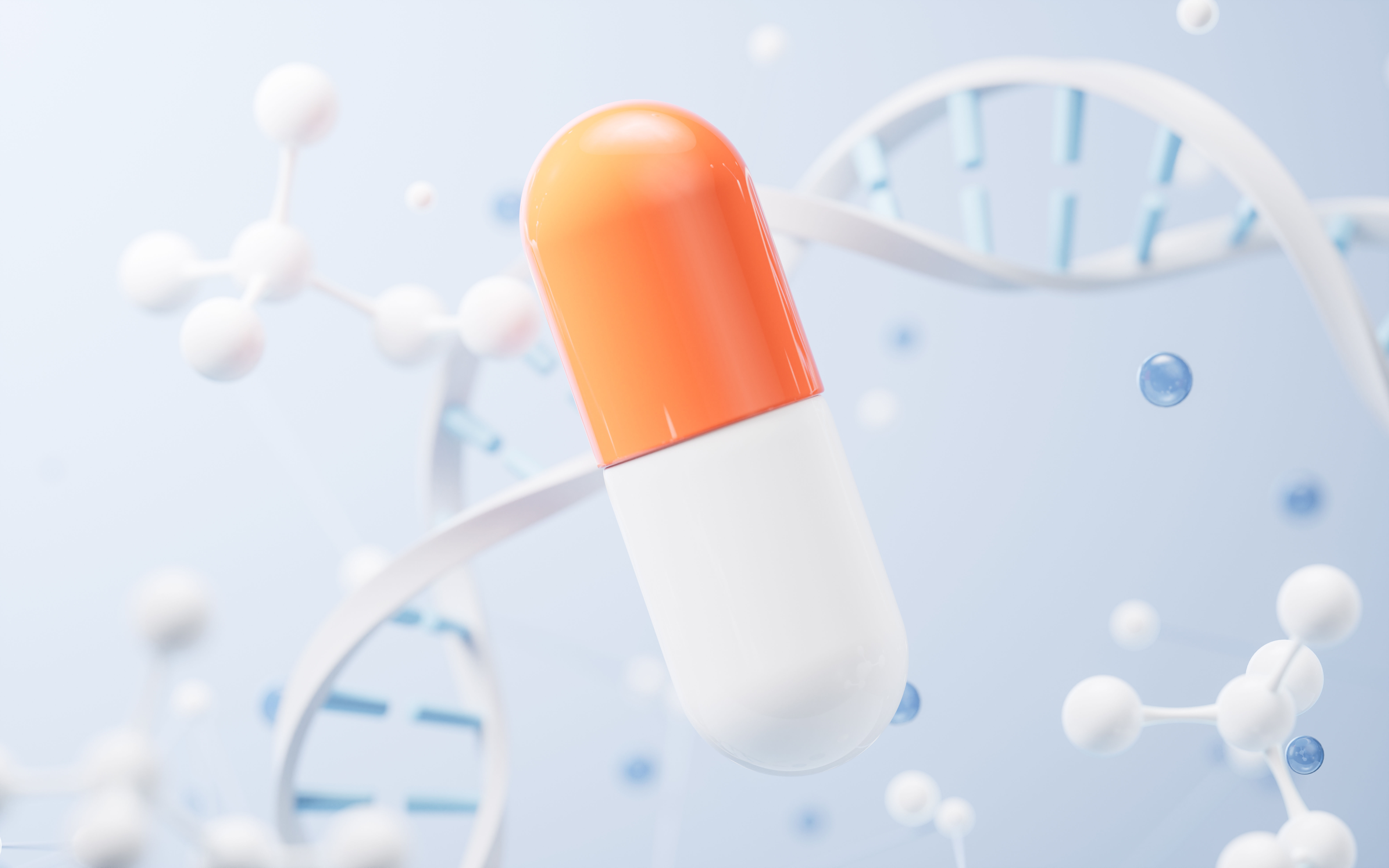 A medical capsule and biological concept background
