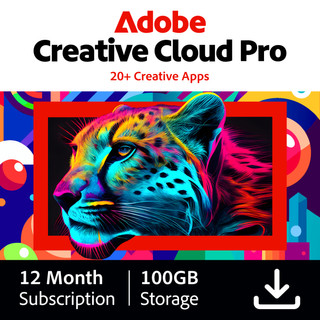 Adobe Creative Cloud Pro 1 Jaar + 100GB Cloudopslag - Digitaal