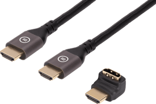 BlueBuilt HDMI Câble HDMI 2.1 (2 Mètres + 90° adaptateur)