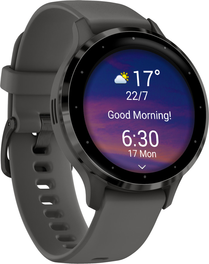 Garmin Venu 3S Zwart/Grijs linkerkant