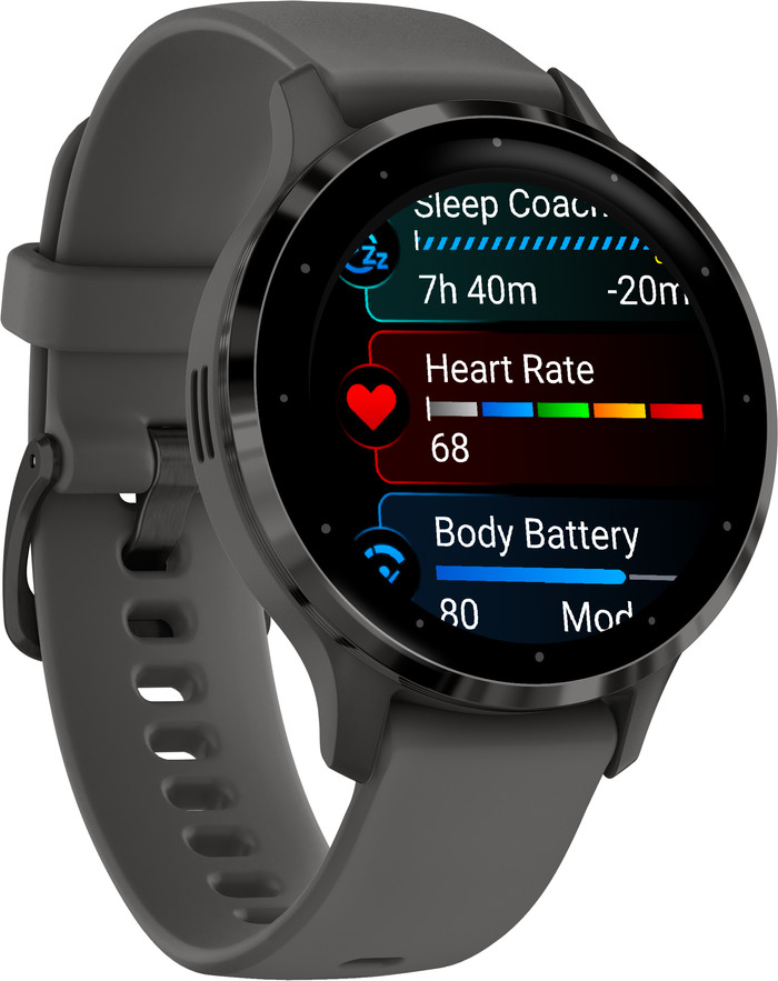 Garmin Venu 3S Zwart/Grijs linkerkant